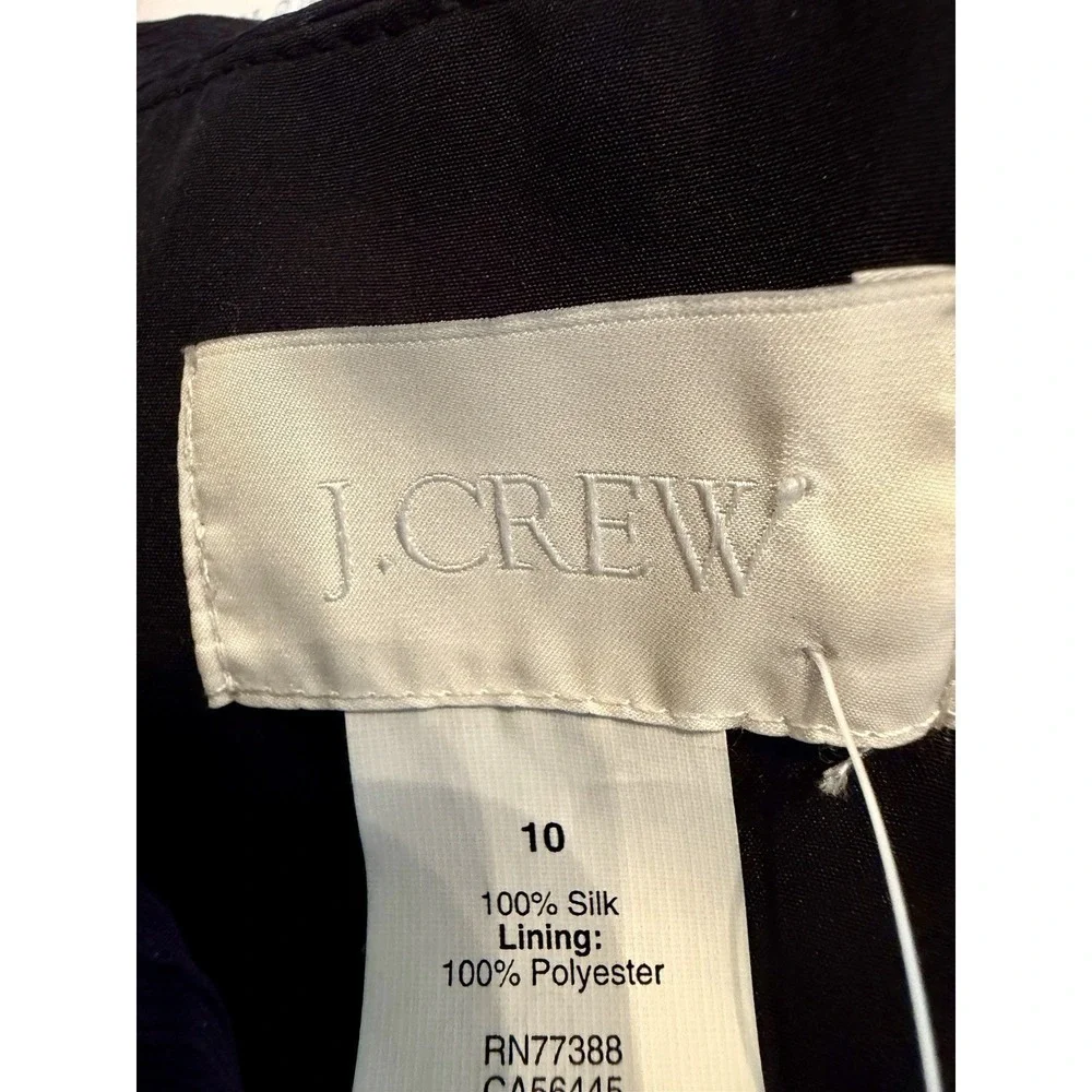 J. Crew One Shoulder 100% Silk Dress Evening Party Women's Size 10 NWT Navy